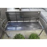 Black and grey aluminium framed 2 seater garden bench