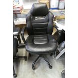 +VAT True Innovations black leatherette office armchair on 5 star base