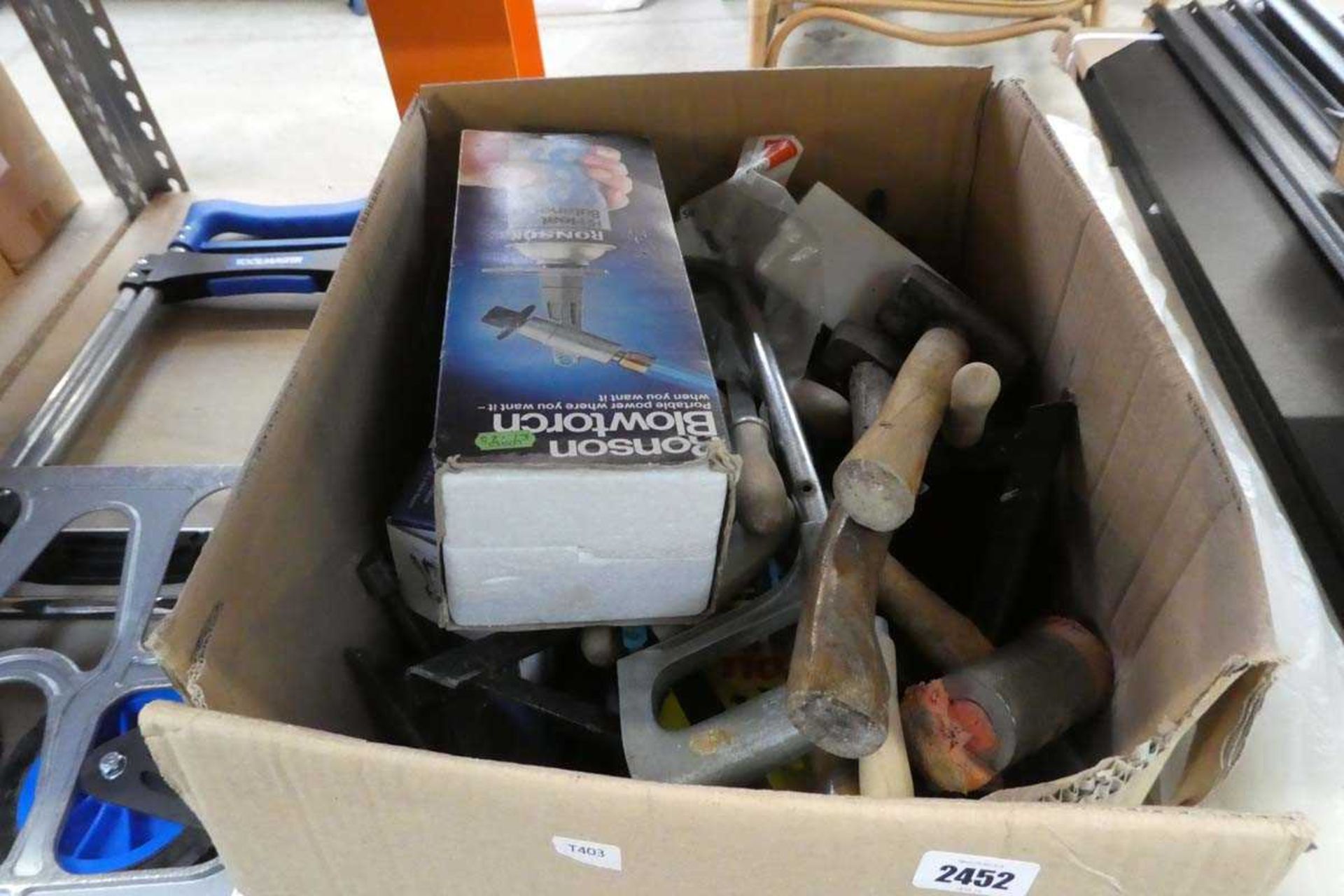 Box containing a large quantity of mixed tooling