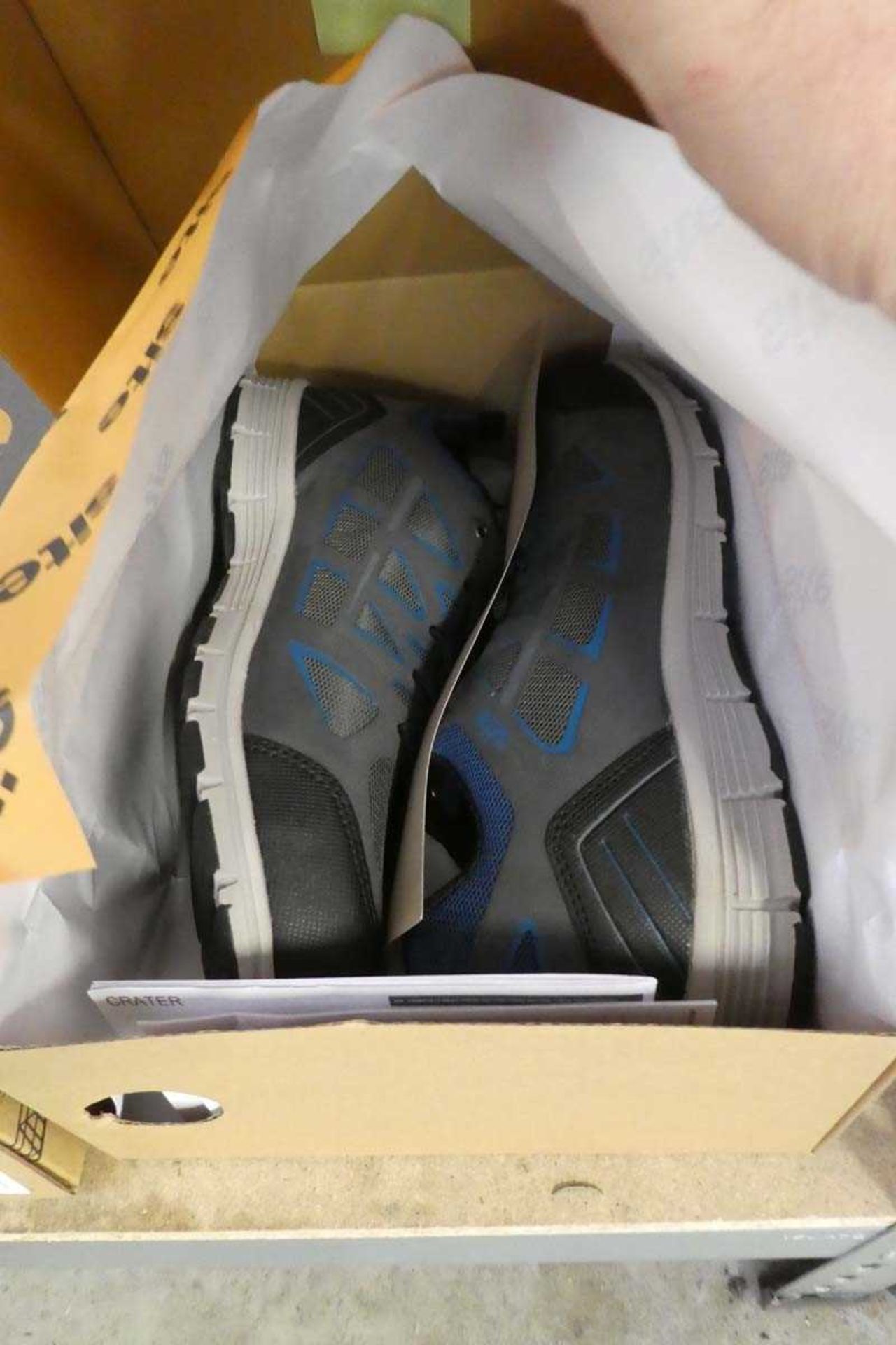 +VAT Pair of men's Site Crater seamless mesh trainers in grey and blue - size 11UK - Image 2 of 2