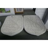 Pair of West Ham United FC concrete wall plaques