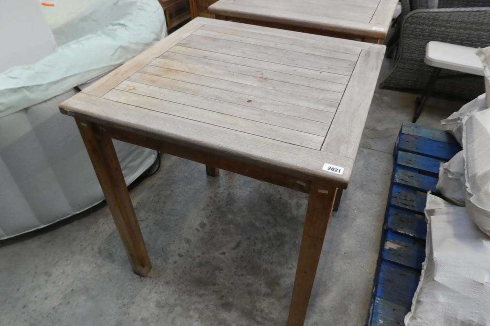 Teak square shaped outdoor garden table