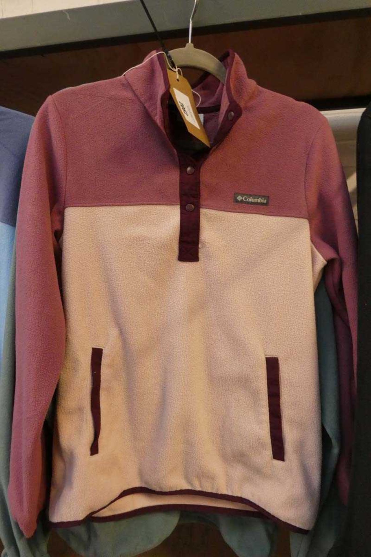 +VAT Ladies Columbia button up fleece in 2 tone pink (size M) together with men's Columbia jumper in