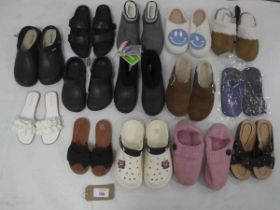 +VAT 14 x Pairs of sandals / slippers to include Birkenstock, Lakeland, Crocs, etc