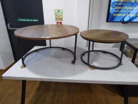 Nesting pair of circular of wood effect coffee tables