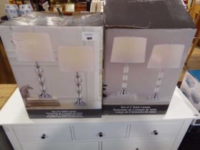 +VAT 2 boxed pairs of Bridgeport Design table lamps