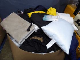 +VAT Pallet containing used and marked clothes, bedding and pillows