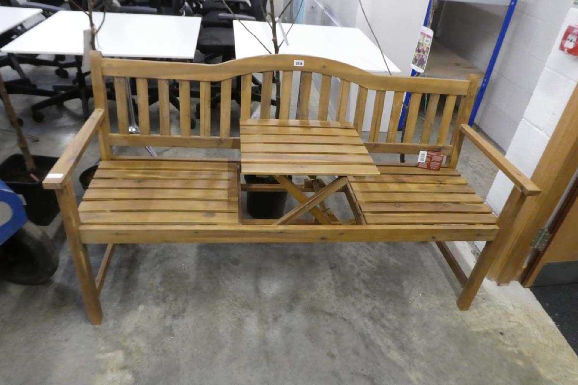Teak 3 seater garden bench with lift out middle section
