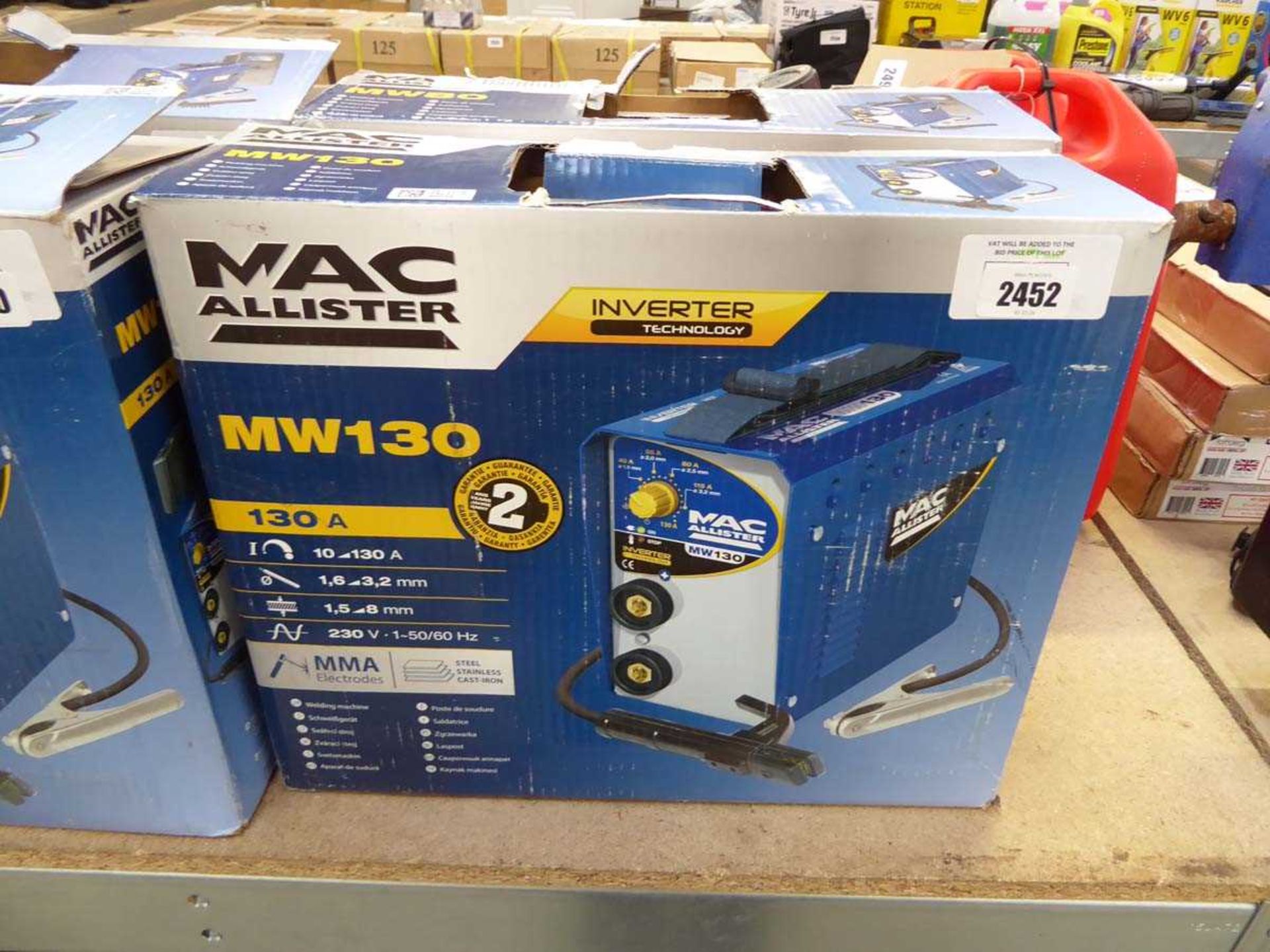 +VAT Mac Allister MW130 mobile welding machine (Grade A stock), boxed