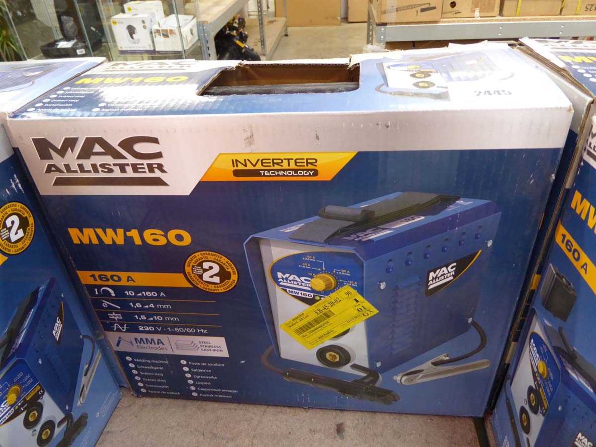 +VAT Mac Allister MW160 portable inverter welding machine(Grade A stock), boxed