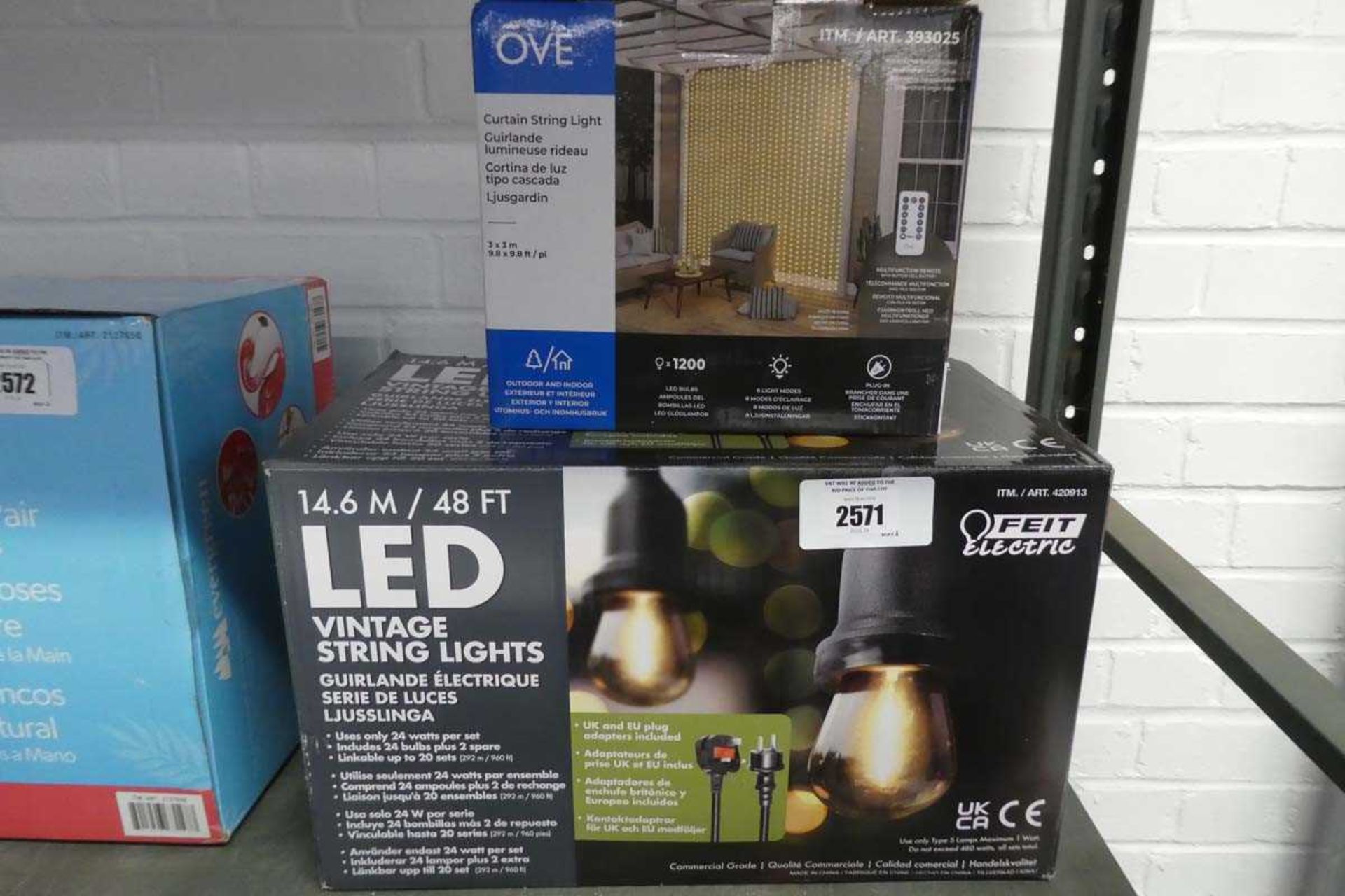 +VAT Boxed set of garden LED vintage string lights with OBE outdoor string lights