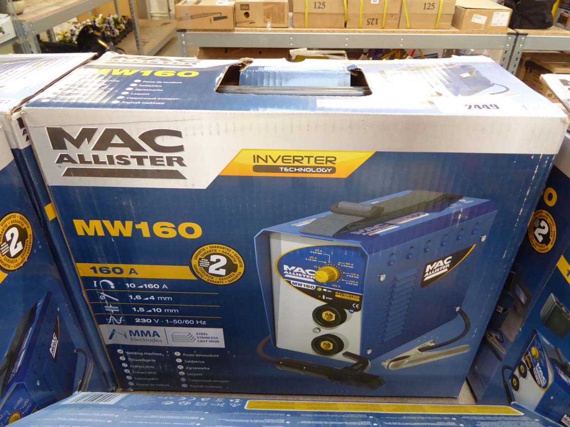 +VAT Mac Allister MW160 portable inverter welding machine(Grade A stock), boxed