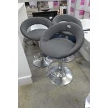 3 grey and chrome height adjustable bar stools