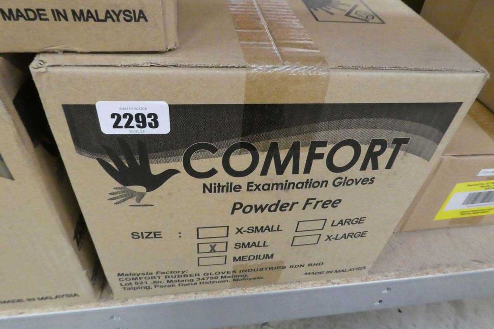 Approximately 10 boxes x 100 Comfort Nitrile powder free disposable gloves (size S)