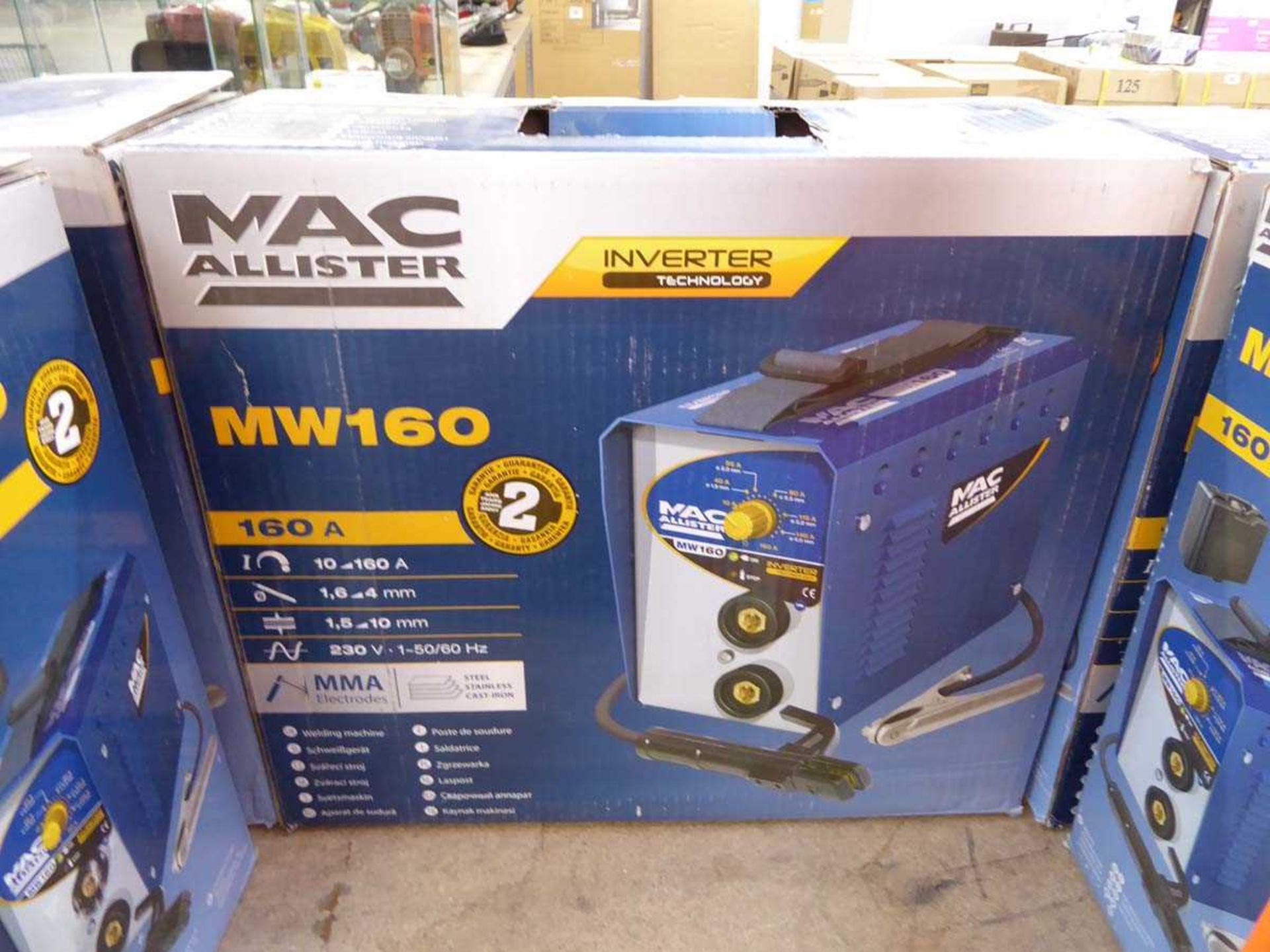 +VAT Mac Allister MW160 portable inverter welding machine(Grade A stock), boxed