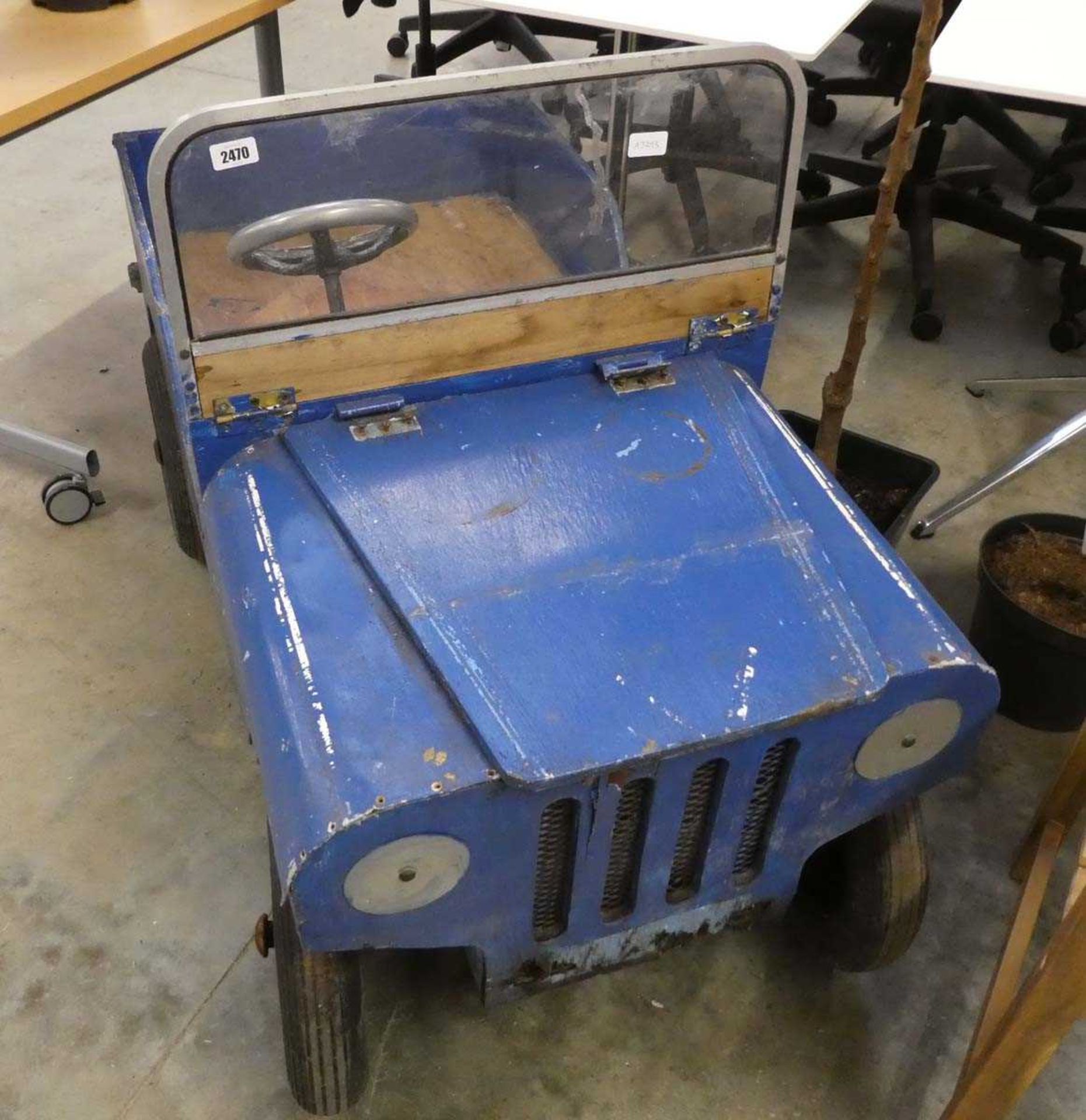 Wooden framed childs electric Jeep (in need of restoration)