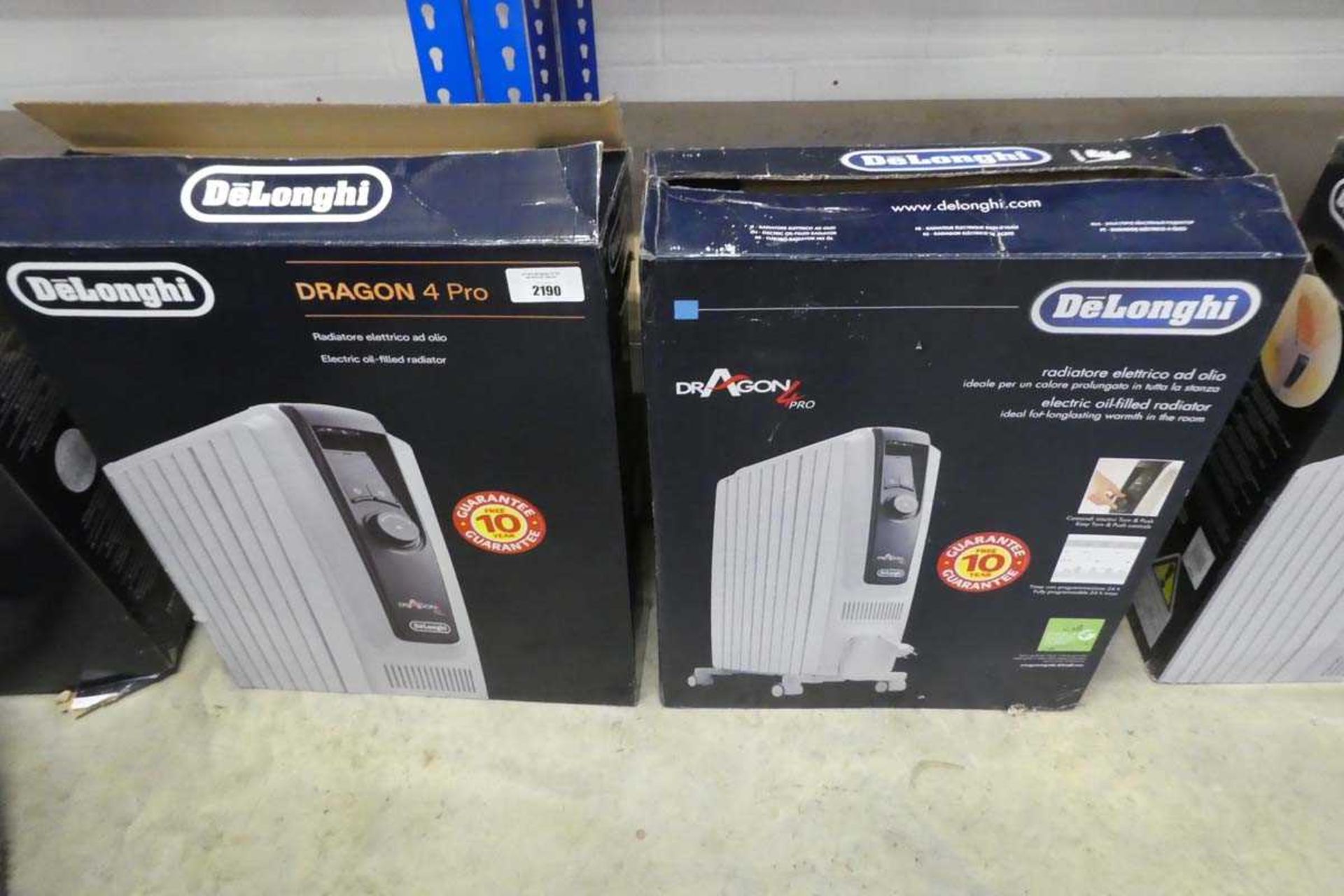 +VAT 2 boxed De'Longhi Dragon 4 Pro electric oil filled radiators