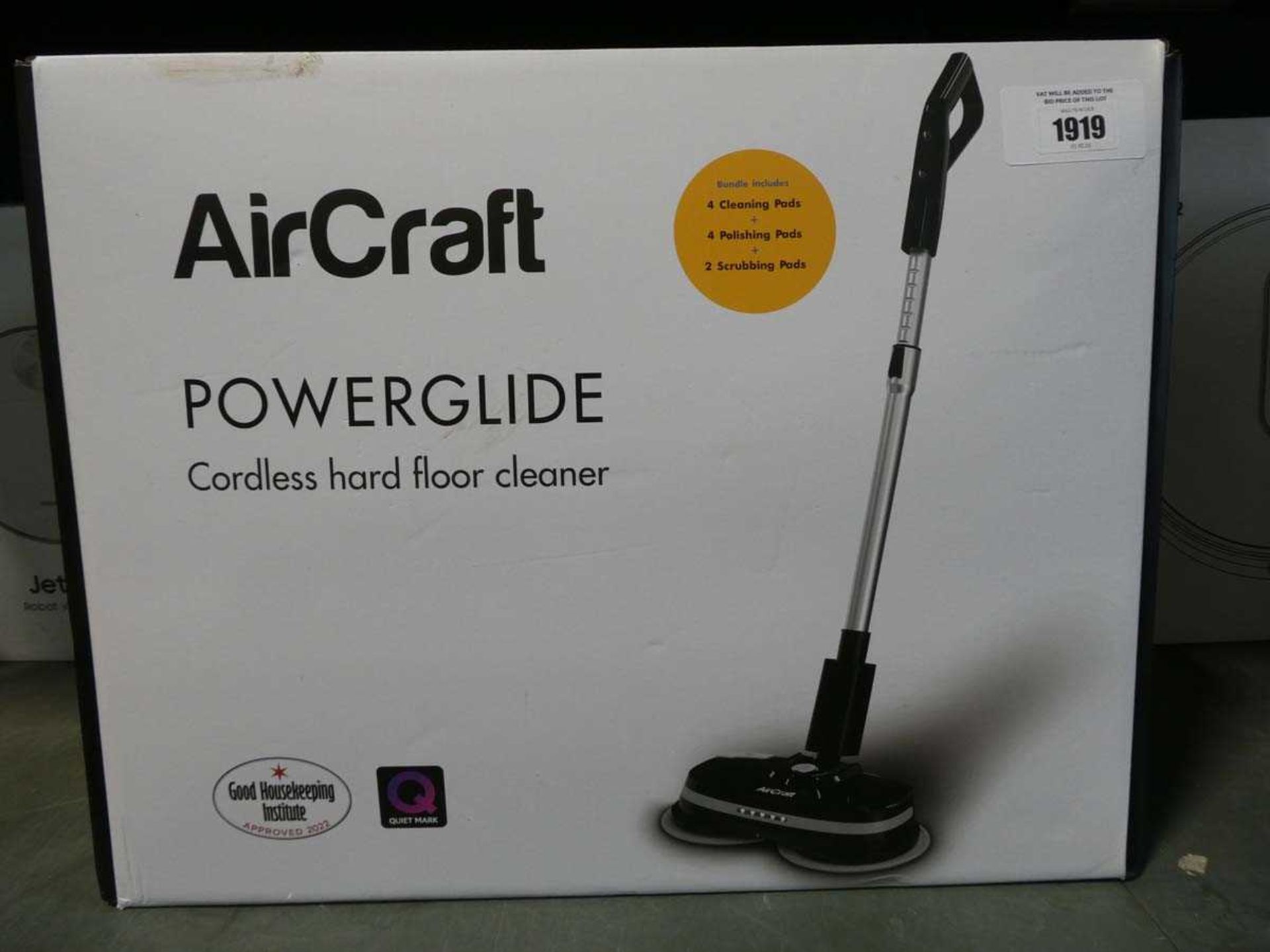 +VAT Boxed AirCraft PowerGlide cordless hard floor cleaner