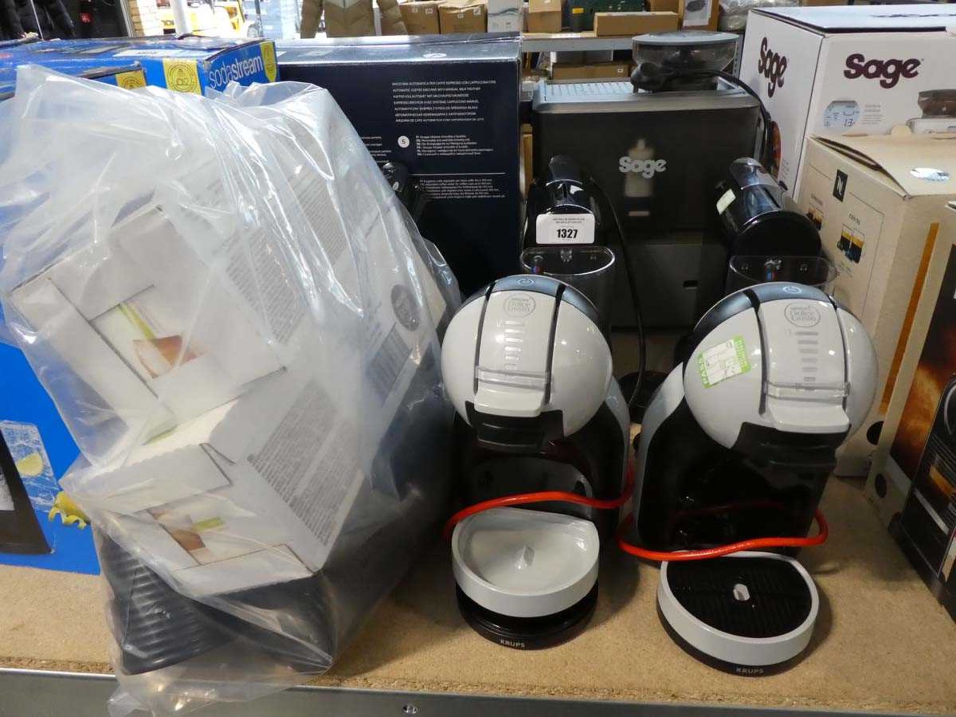 +VAT Selection of unboxed coffee machines, together with a bag containing parts and accessories, 2