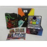 +VAT Pokemon tin with contents (6 card packs that appear sealed, token, card folder etc) with 2