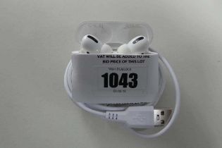 +VAT Unboxed pair of Apple AirPods with charging case and cable