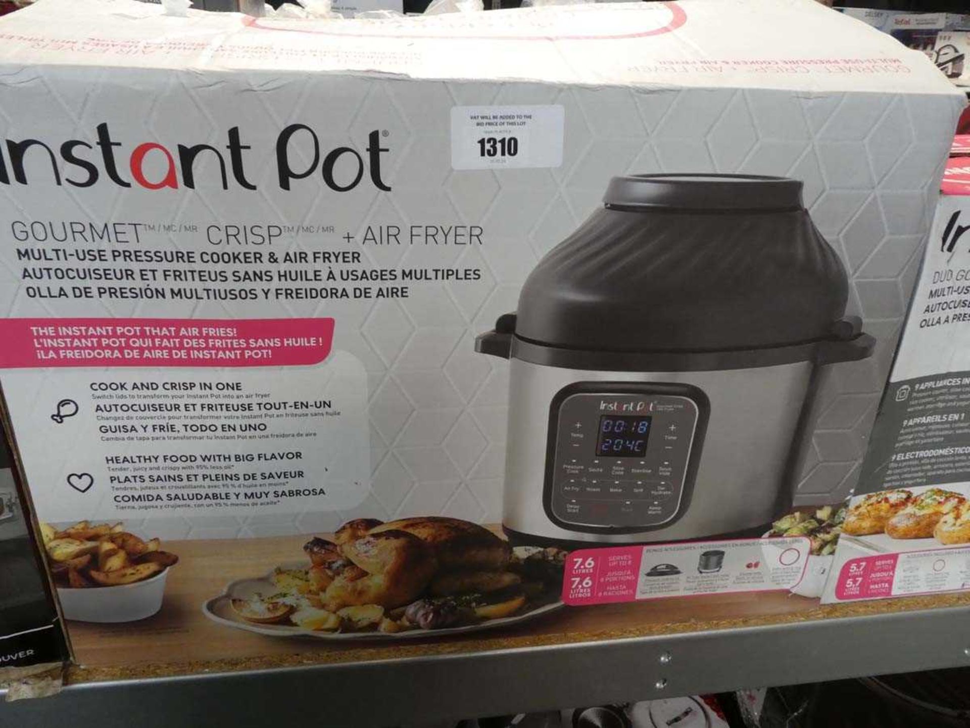 +VAT Boxed instant Gourmet multi use pressure cooker and air fryer