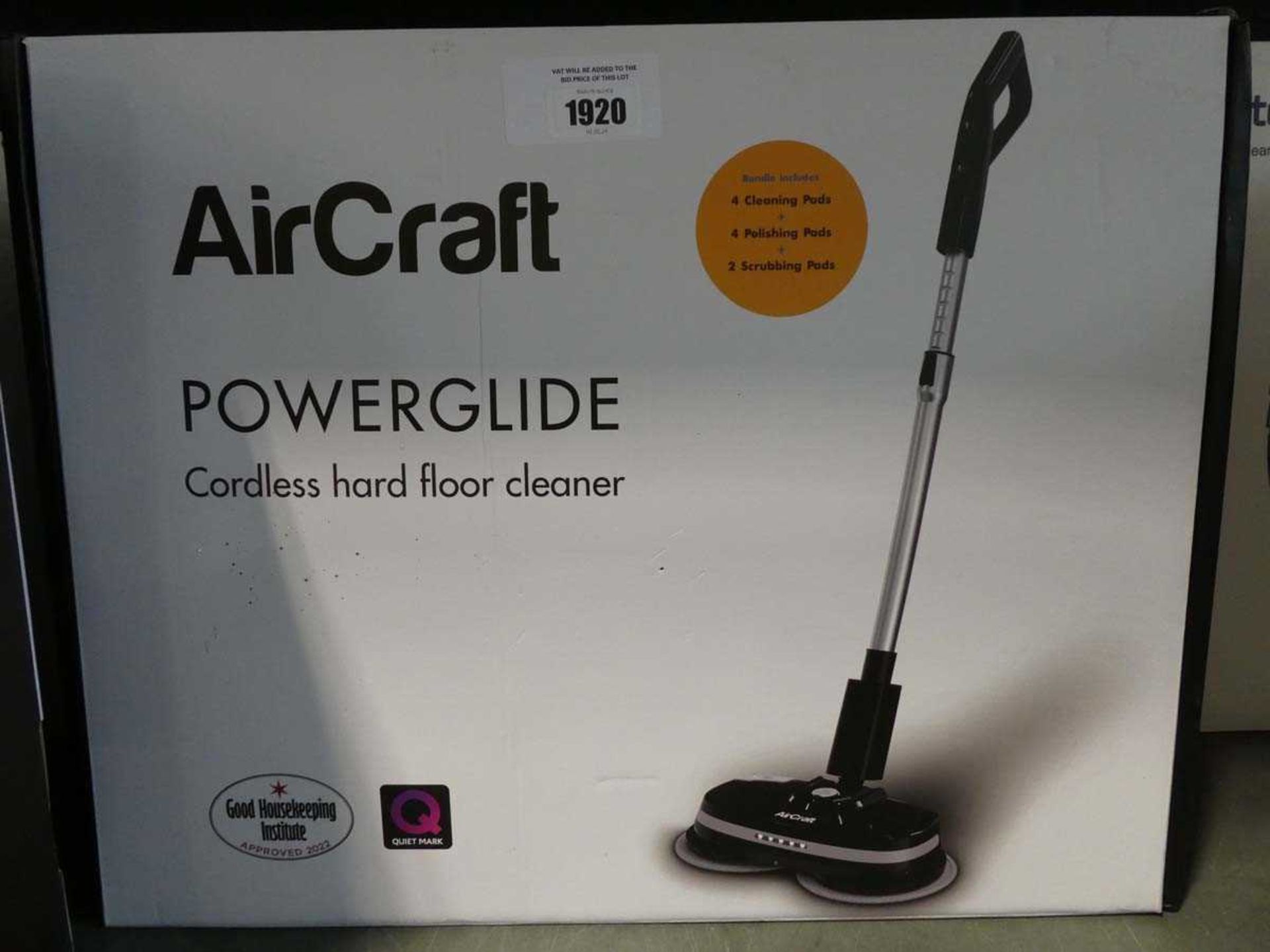 +VAT Boxed AirCraft PowerGlide cordless hard floor cleaner