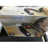 Boxed Medisana neck massage cushion