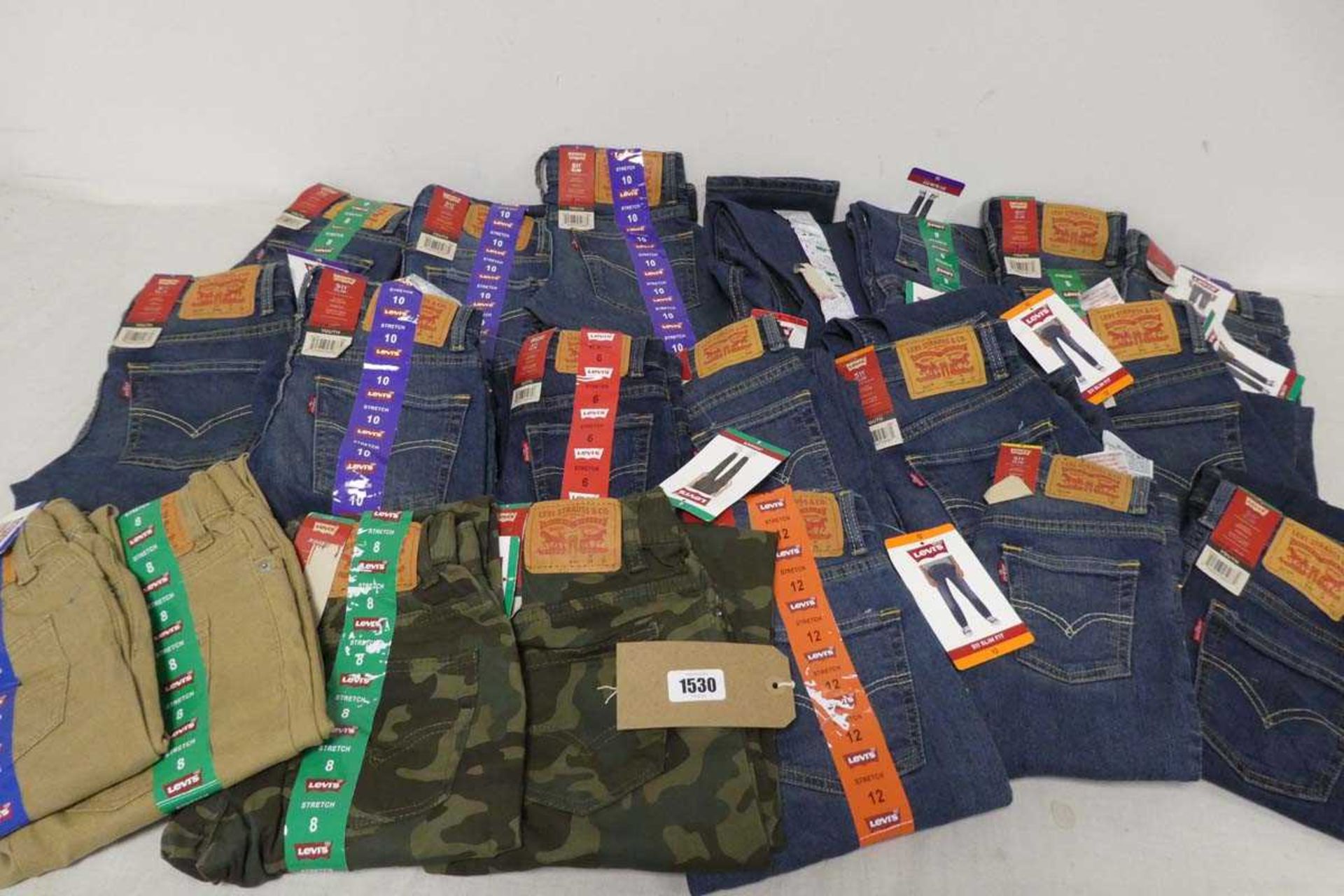 Approx. 20 pairs of boys Levi's jeans and trousers