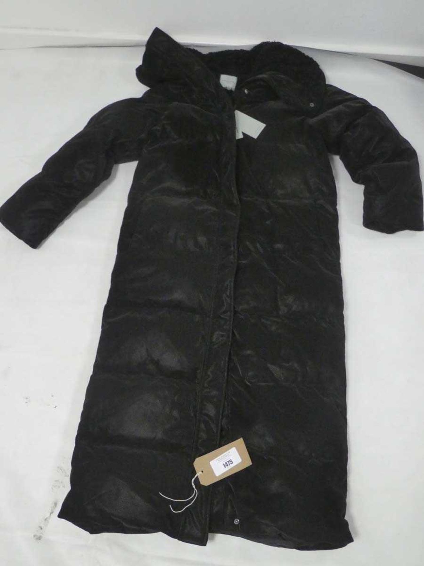 +VAT Urbancode London faux leather long length puffer coat in black size 12