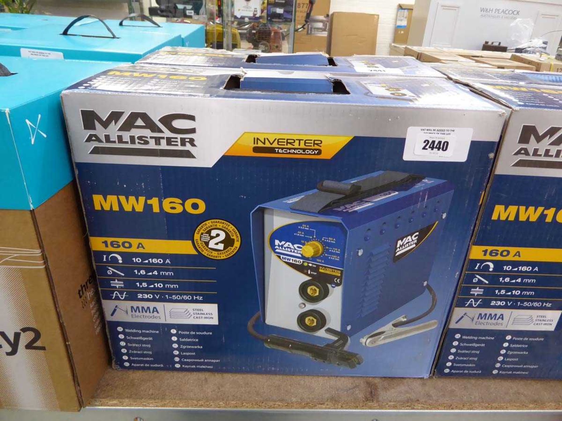 +VAT Mac Allister MW160 portable inverter welding machine(Grade A stock), boxed