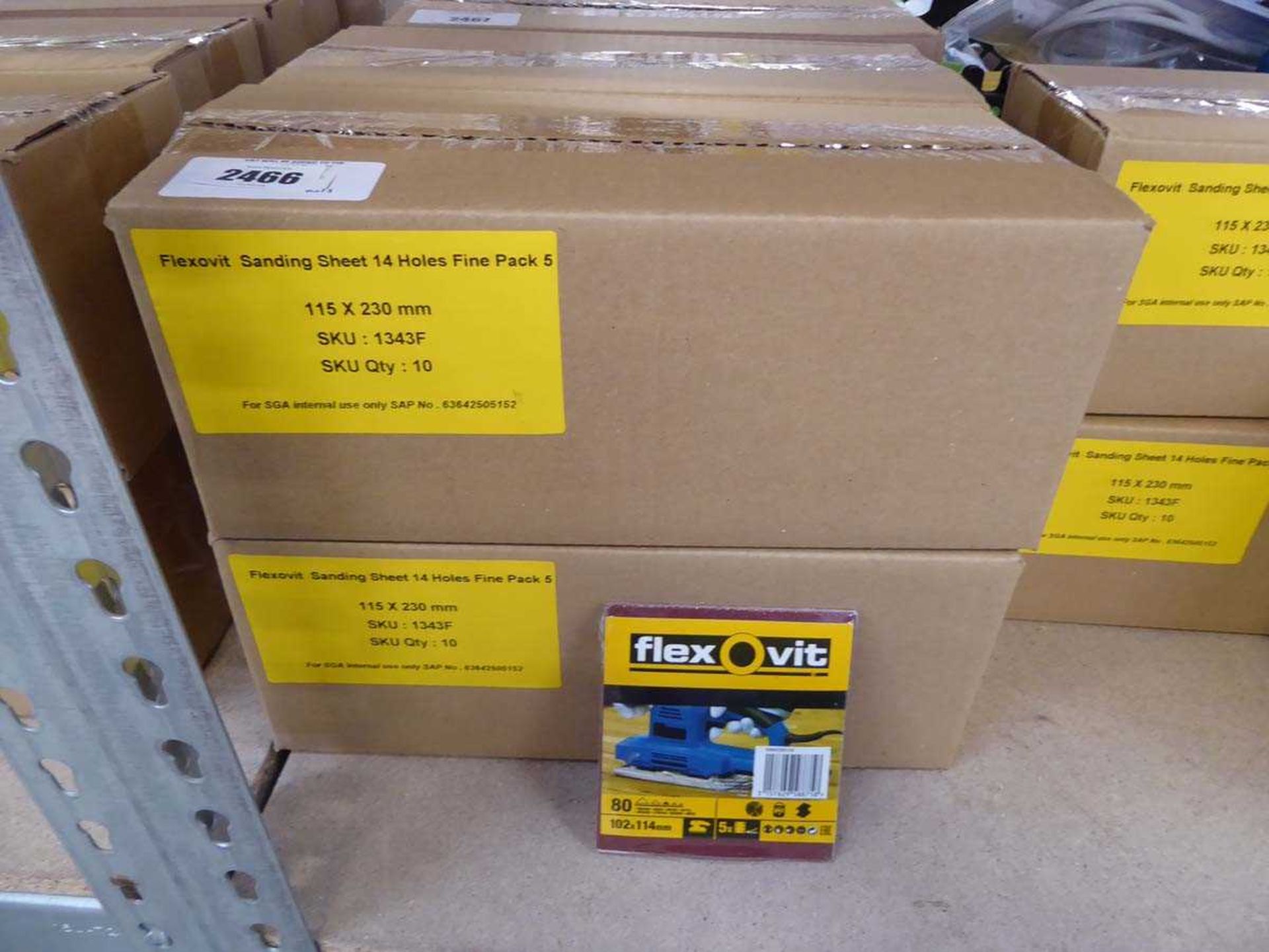 +VAT 4 boxes containing 10 multipacks of 5 Flexovit 14 hole fine sanding sheets - Image 2 of 3