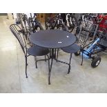 Black bistro garden table and 2 chairs