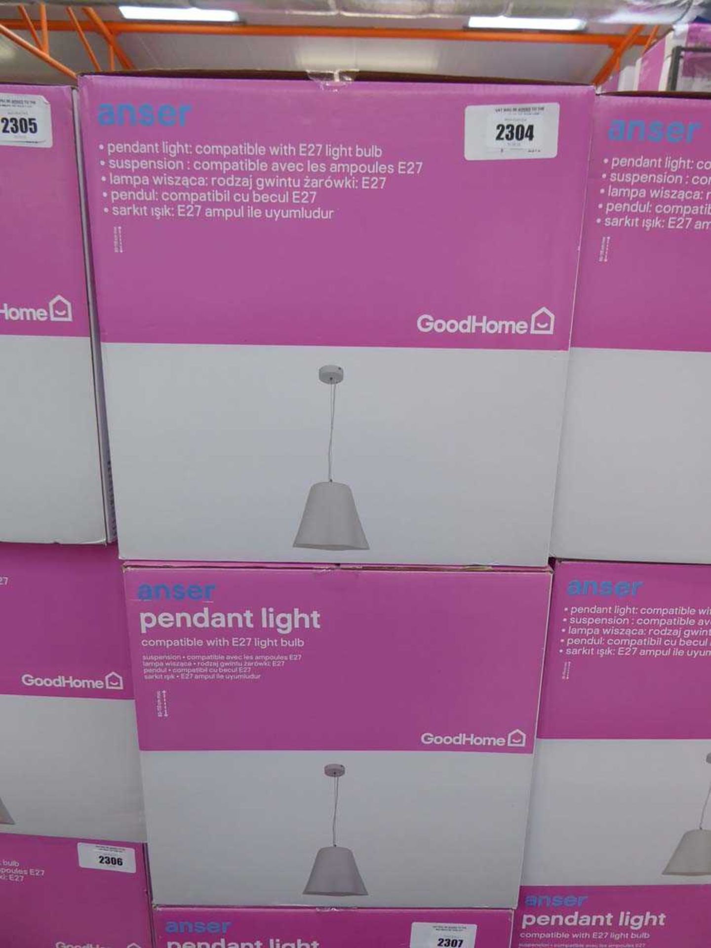 +VAT 2 boxed Anser hanging pendant lights (Graded A stock)