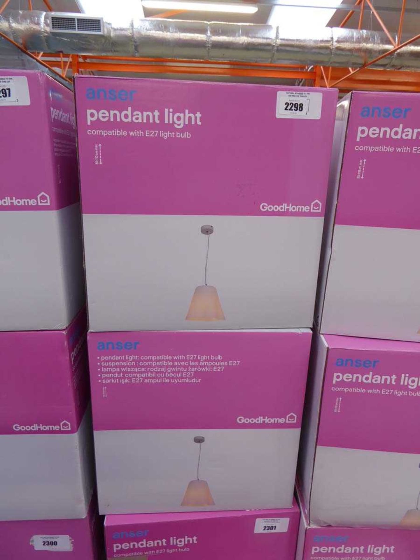 +VAT 2 boxed Anser hanging pendant lights (Graded A stock)