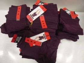 +VAT Approx 44 pairs of ladies purple brushed bike shorts in sizes ranging between small and