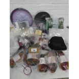 +VAT Various items incl. tea light candles, arts & crafts items, set of 2 owl design sewing trays,