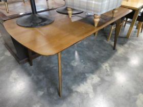 Modern wood effect dining table on tapered supports