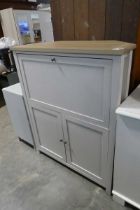 Modern grey storage unit with fall front and 2 cupboard doors to base