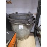 4 galvanised buckets