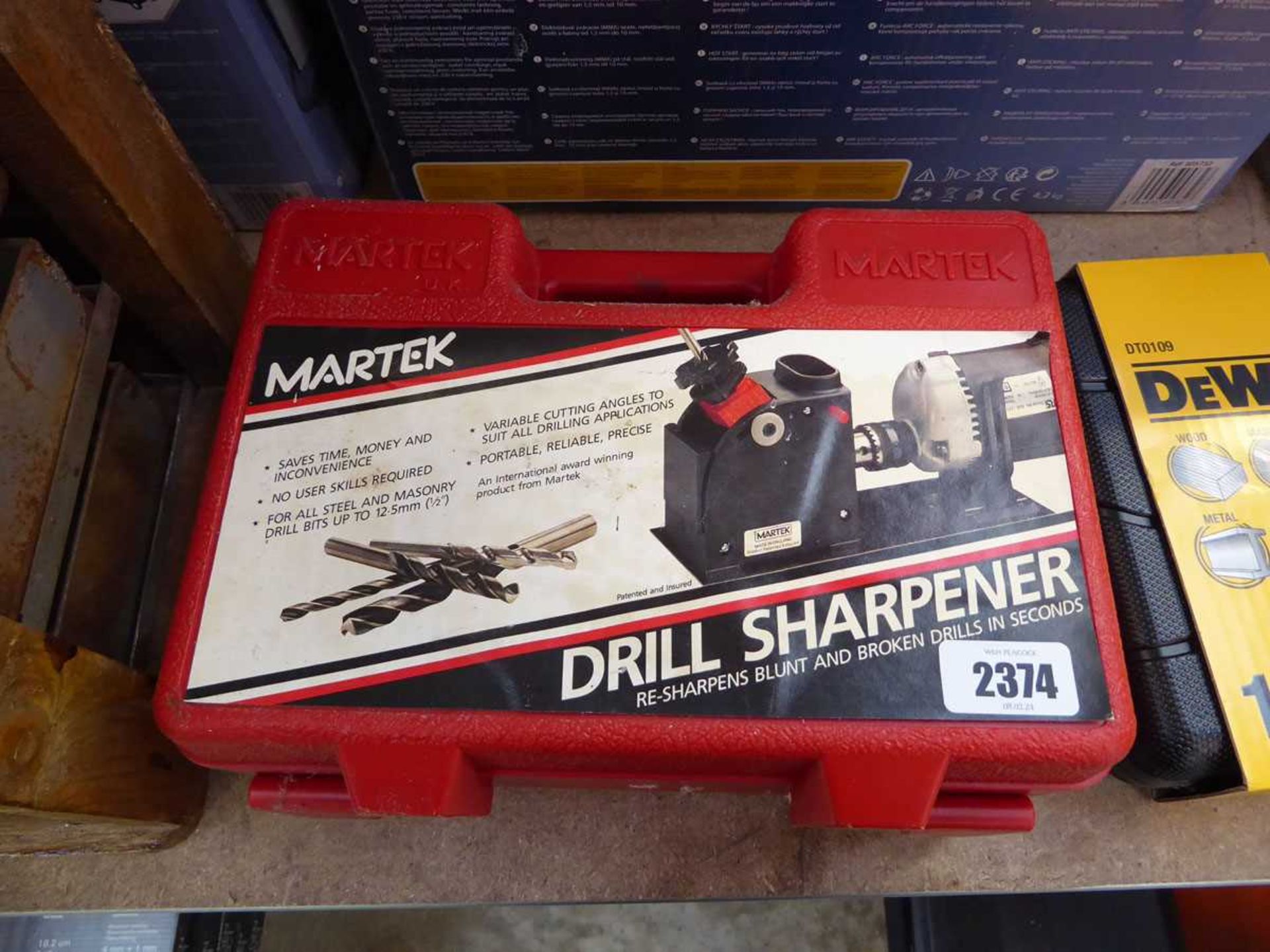 Cased Martek drill sharpener