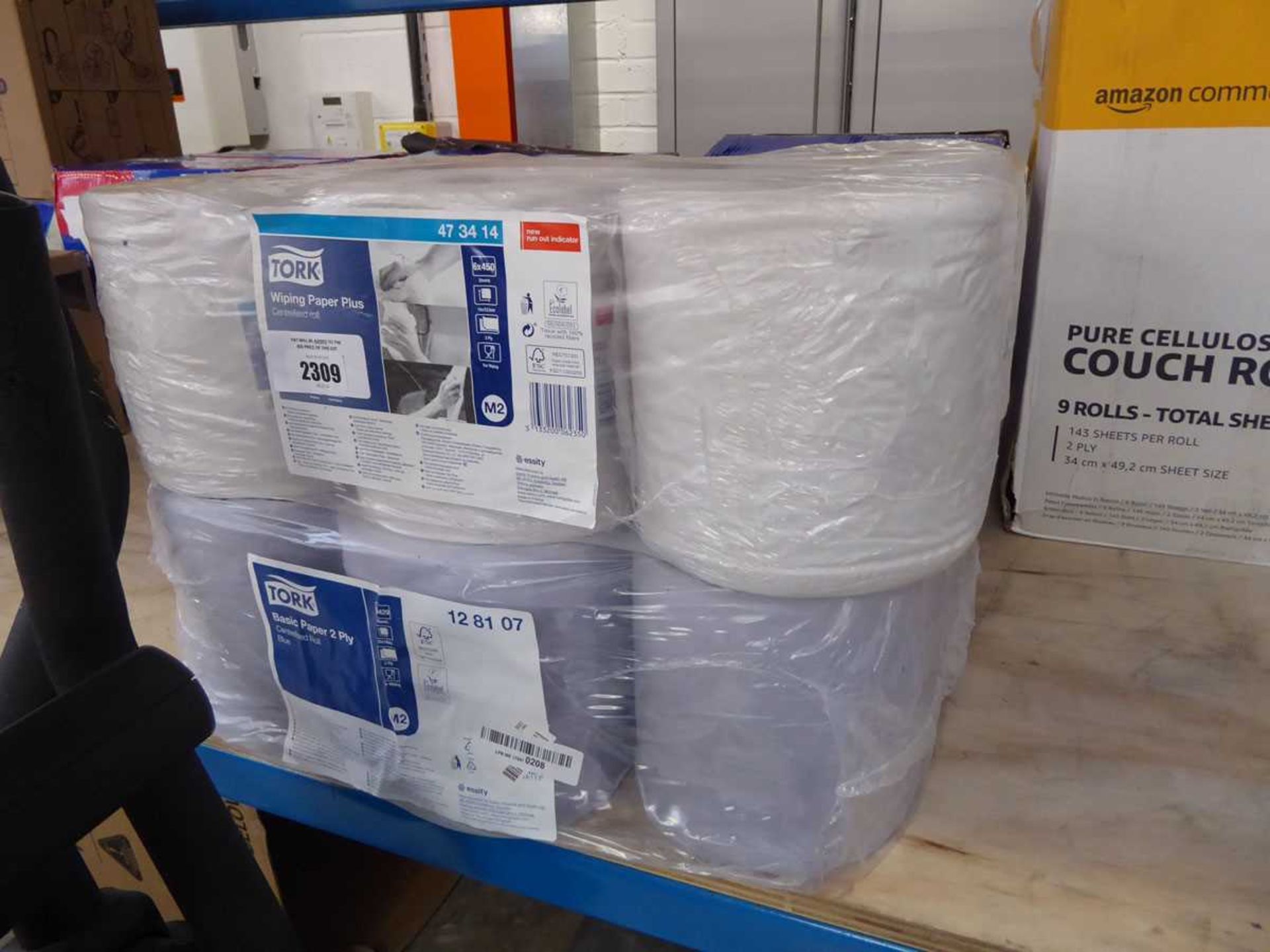 +VAT 2 packs containing 12 rolls total of Tork wiping paper