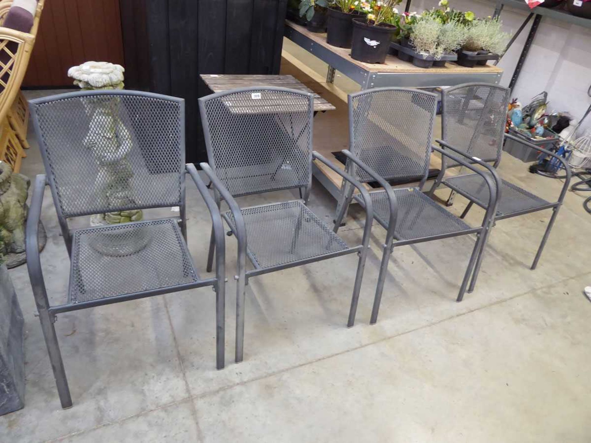 4 metal mesh garden chairs