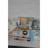 +VAT Selection of arts and crafts items incl. roll up crochet hook set, Perspex ladder display