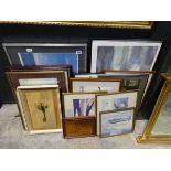 Collection of approximately 15 various aviation themed prints by John Larder and others, some signed