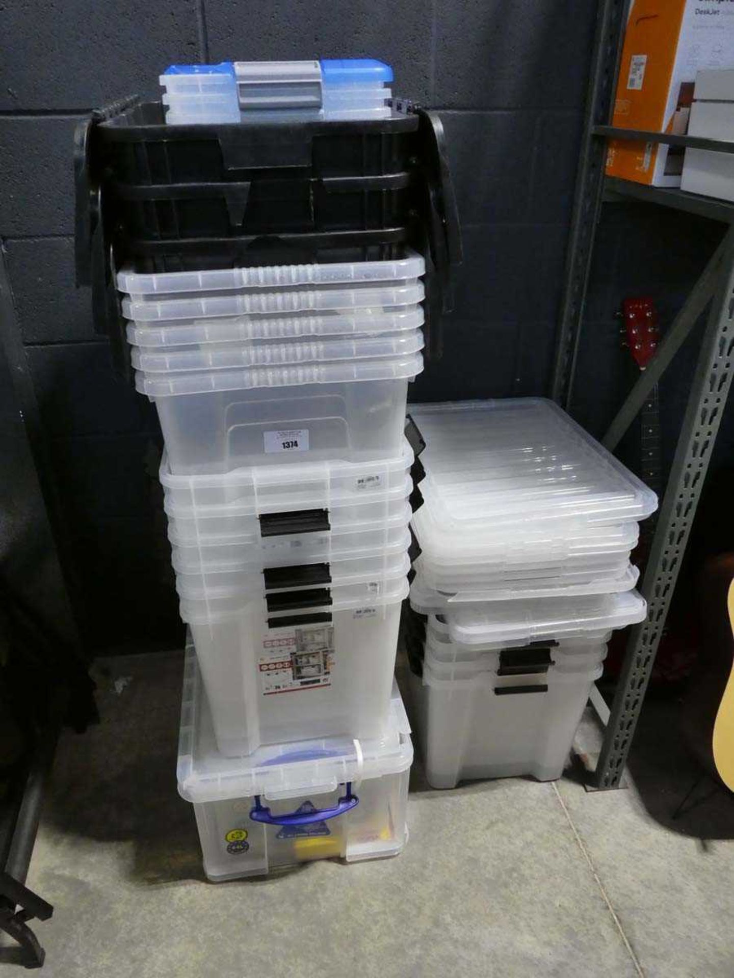 +VAT Large qty of clear plastic storage boxes - some with lids - Image 2 of 2