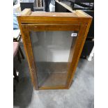 Wooden framed single door display cabinet