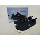 +VAT Boxed pair of mens Skechers air cooled memory foam trainers in navy (size 9)