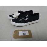 +VAT Unboxed pair of womens Superga trainers in navy (size 6)