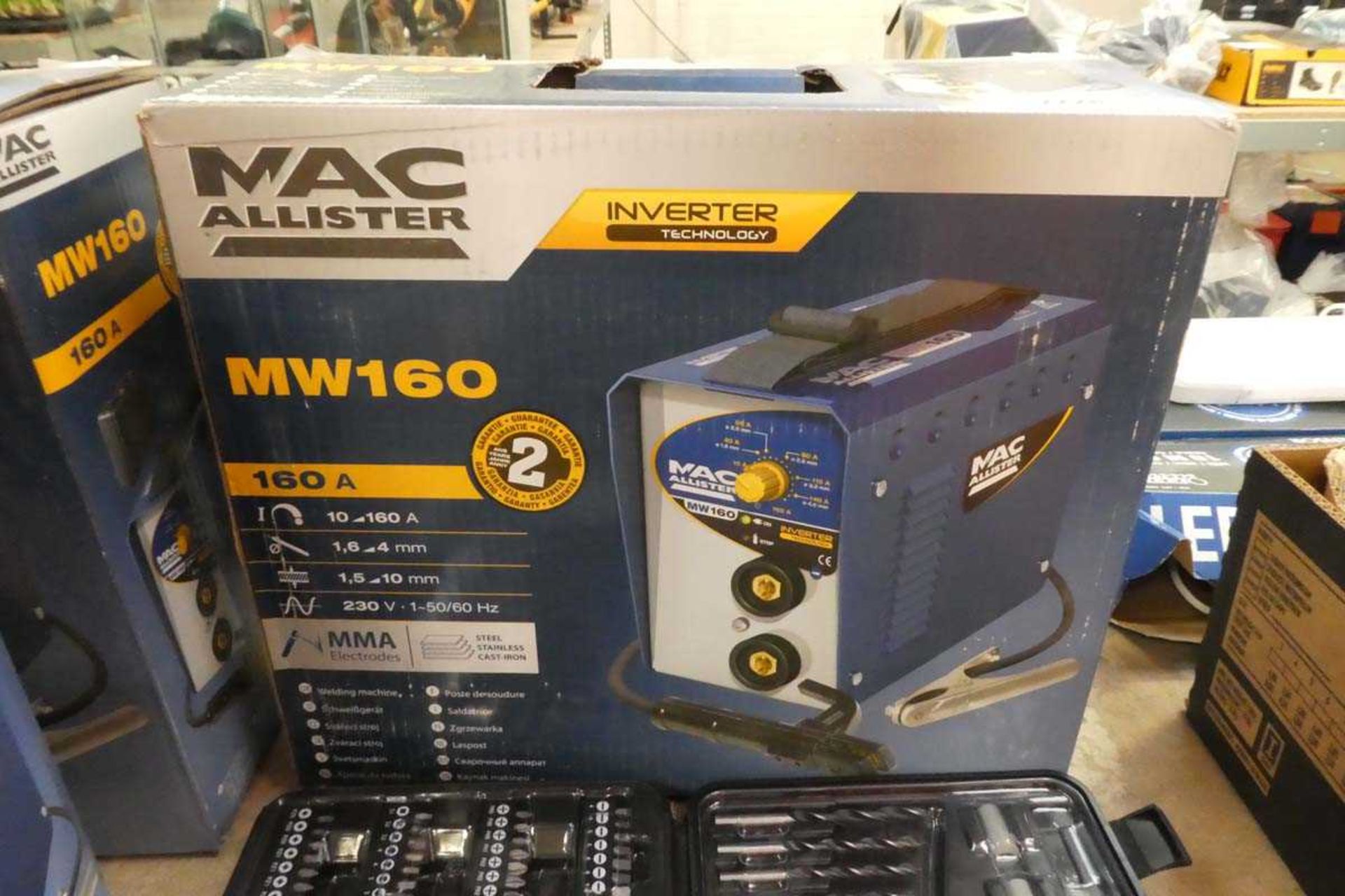 +VAT Mac Allister MW160 portable inverter welding machine(Grade A stock), boxed